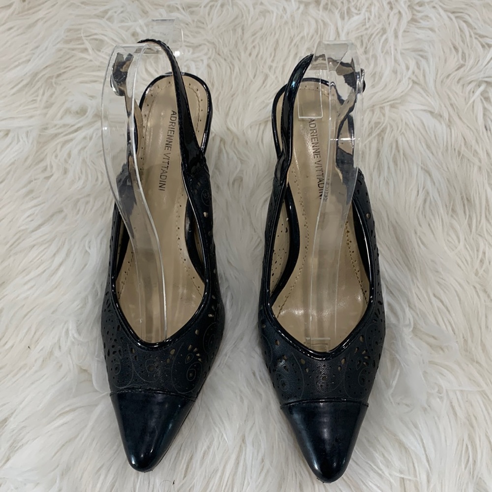 Adrienne Vittadini Black Heeled Shoes. Size 8